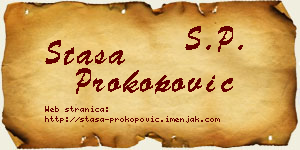 Staša Prokopović vizit kartica